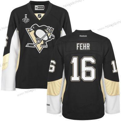 Muž WoPittsburgh Penguins #16 Eric Fehr Černá Tým Color 2017 Stanley Cup NHL Finals Patch Dres