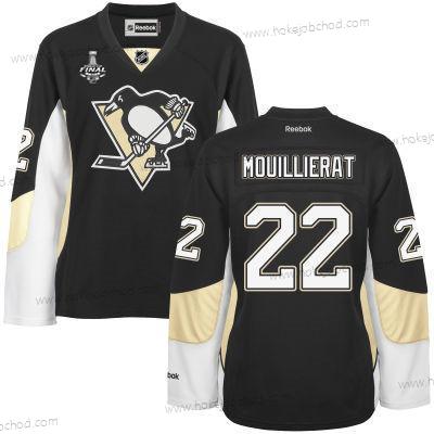 Muž WoPittsburgh Penguins #22 Kael Mouillierat Černá Tým Color 2017 Stanley Cup NHL Finals Patch Dres