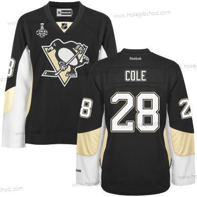 Muž WoPittsburgh Penguins #28 Ian Cole Černá Tým Color 2017 Stanley Cup NHL Finals Patch Dres