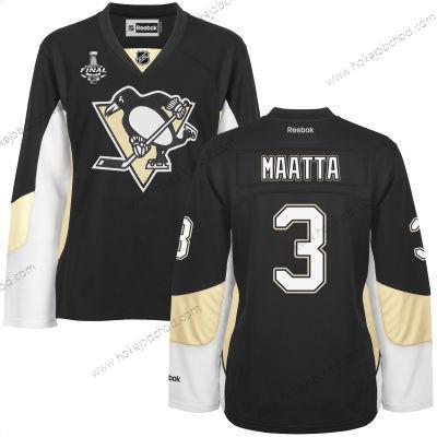 Muž WoPittsburgh Penguins #3 Olli Maatta Černá Tým Color 2017 Stanley Cup NHL Finals Patch Dres