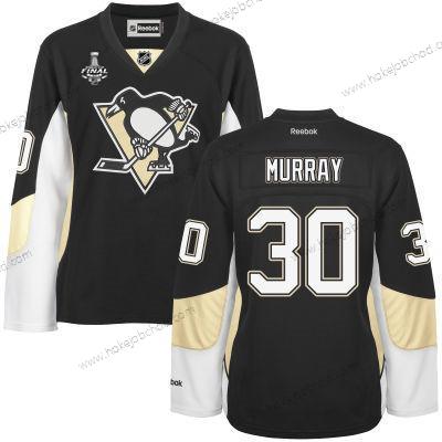 Muž WoPittsburgh Penguins #30 Matt Murray Černá Tým Color 2017 Stanley Cup NHL Finals Patch Dres