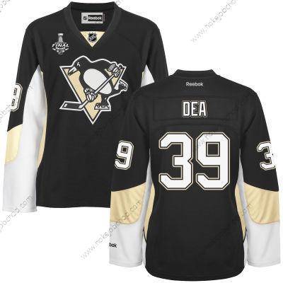 Muž WoPittsburgh Penguins #39 Jean-Sebastien Dea Černá Tým Color 2017 Stanley Cup NHL Finals Patch Dres