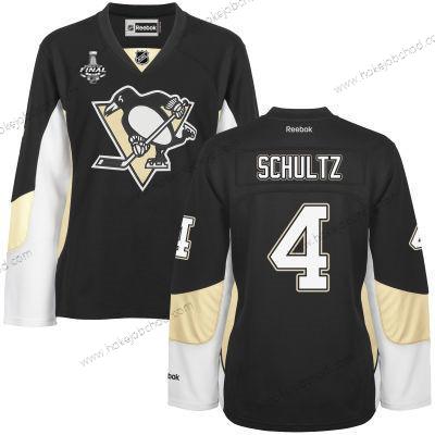 Muž WoPittsburgh Penguins #4 Justin Schultz Černá Tým Color 2017 Stanley Cup NHL Finals Patch Dres