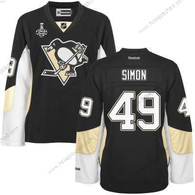 Muž WoPittsburgh Penguins #49 Dominik Simon Černá Tým Color 2017 Stanley Cup NHL Finals Patch Dres