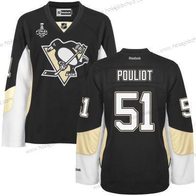 Muž WoPittsburgh Penguins #51 Derrick Pouliot Černá Tým Color 2017 Stanley Cup NHL Finals Patch Dres