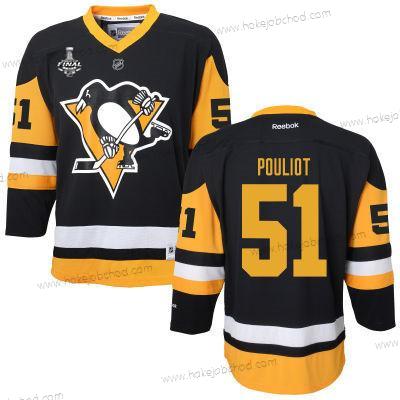 Muž WoPittsburgh Penguins #51 Derrick Pouliot Černá With Žlutá 2017 Stanley Cup NHL Finals Patch Dres