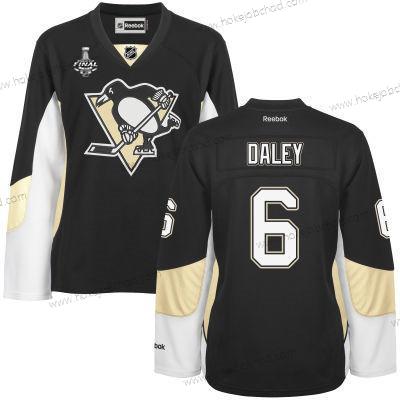 Muž WoPittsburgh Penguins #6 Trevor Daley Černá Tým Color 2017 Stanley Cup NHL Finals Patch Dres