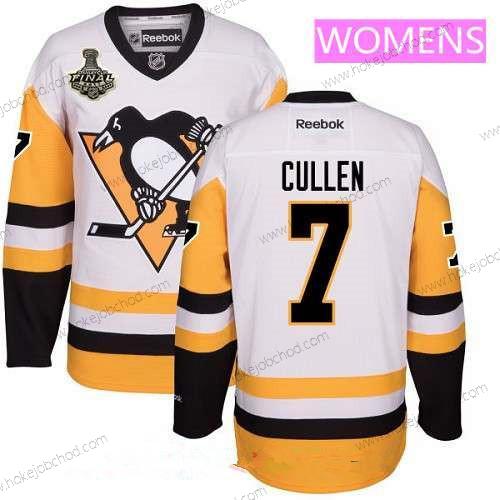 Muž WoPittsburgh Penguins #7 Matt Cullen Bílý Alternativní 2017 Stanley Cup Finals Patch Sešitý NHL Reebok Hokejový Dres