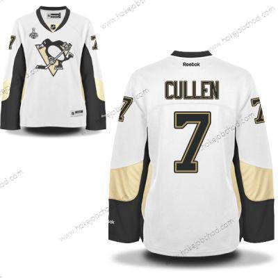 Muž WoPittsburgh Penguins #7 Matt Cullen Bílý Road 2017 Stanley Cup NHL Finals Patch Dres