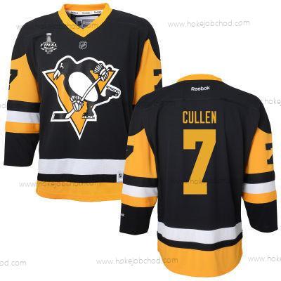 Muž WoPittsburgh Penguins #7 Matt Cullen Černá With Žlutá 2017 Stanley Cup NHL Finals Patch Dres