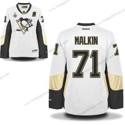 Muž WoPittsburgh Penguins #71 Evgeni Malkin Bílý Road 2017 Stanley Cup NHL Finals A Patch Dres