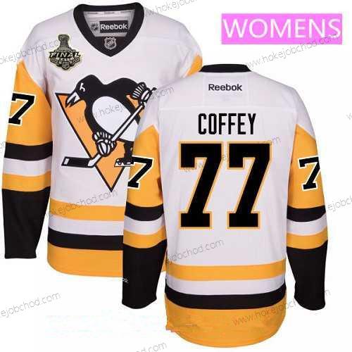 Muž WoPittsburgh Penguins #77 Paul Coffey Bílý Alternativní 2017 Stanley Cup Finals Patch Sešitý NHL Reebok Hokejový Dres