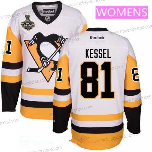 Muž WoPittsburgh Penguins #81 Phil Kessel Bílý Alternativní 2017 Stanley Cup Finals Patch Sešitý NHL Reebok Hokejový Dres