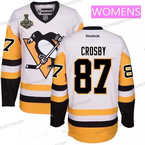 Muž WoPittsburgh Penguins #87 Sidney Crosby Bílý Alternativní 2017 Stanley Cup Finals Patch Sešitý NHL Reebok Hokejový Dres