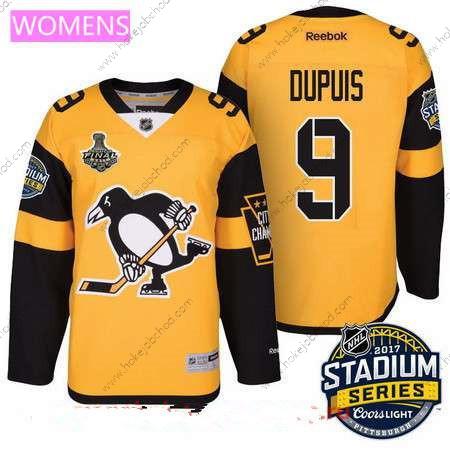 Muž WoPittsburgh Penguins #9 Pascal Dupuis Žlutá Stadium Series 2017 Stanley Cup Finals Patch Sešitý NHL Reebok Hokejový Dres