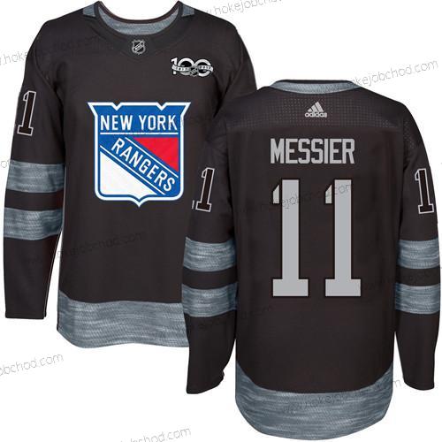 Muž York New York Rangers #11 Mark Messier Černá 1917-2017 100th Výročí Sešitý NHL Dres