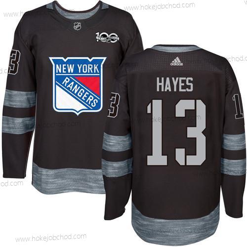 Muž York New York Rangers #13 Kevin Hayes Černá 1917-2017 100th Výročí Sešitý NHL Dres