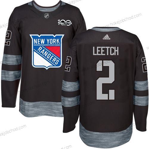 Muž York New York Rangers #2 Brian Leetch Černá 1917-2017 100th Výročí Sešitý NHL Dres