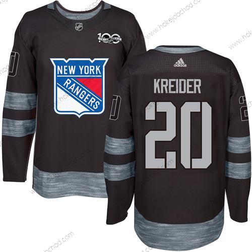 Muž York New York Rangers #20 Chris Kreider Černá 1917-2017 100th Výročí Sešitý NHL Dres