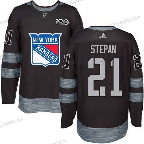 Muž York New York Rangers #21 Derek Stepan Černá 1917-2017 100th Výročí Sešitý NHL Dres