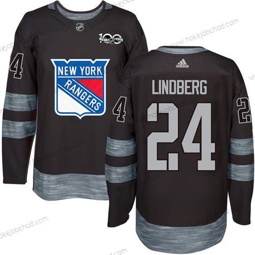 Muž York New York Rangers #24 Oscar Lindberg Černá 1917-2017 100th Výročí Sešitý NHL Dres