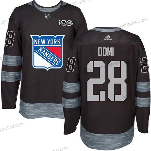 Muž York New York Rangers #28 Tie Domi Černá 1917-2017 100th Výročí Sešitý NHL Dres