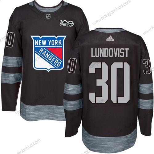 Muž York New York Rangers #30 Henrik Lundqvist Černá 1917-2017 100th Výročí Sešitý NHL Dres