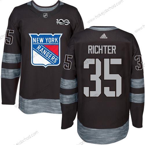 Muž York New York Rangers #35 Mike Richter Černá 1917-2017 100th Výročí Sešitý NHL Dres