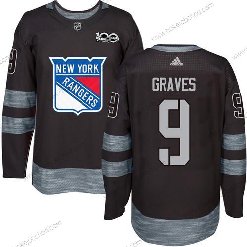 Muž York New York Rangers #9 Adam Graves Černá 1917-2017 100th Výročí Sešitý NHL Dres