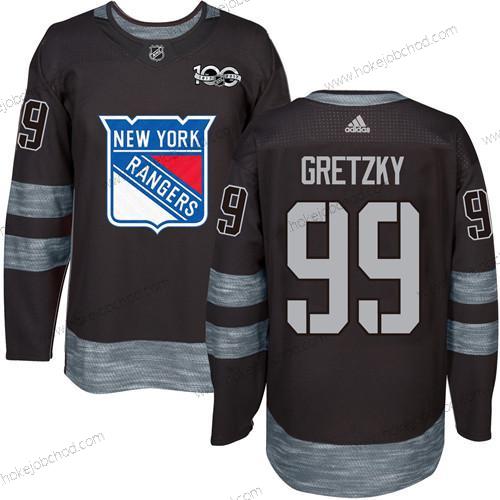 Muž York New York Rangers #99 Wayne Gretzky Černá 1917-2017 100th Výročí Sešitý NHL Dres