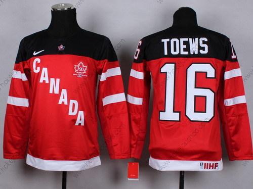 Nike Dětské 2014/15 Tým Kanady #16 Jonathan Toews Červené 100th Dres