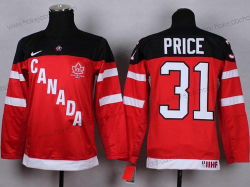 Nike Dětské 2014/15 Tým Kanady #31 Carey Price Červené 100th Dres