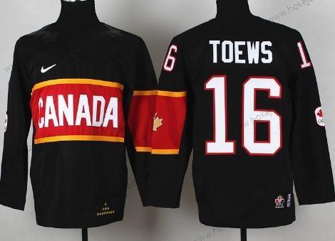 Nike Dětské 2014 Olympics Kanada #16 Jonathan Toews Černá Dres