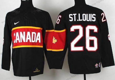 Nike Dětské 2014 Olympics Kanada #26 Martin St. Louis Černá Dres