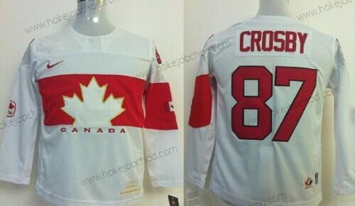 Nike Dětské 2014 Olympics Kanada #87 Sidney Crosby Bílý Dres