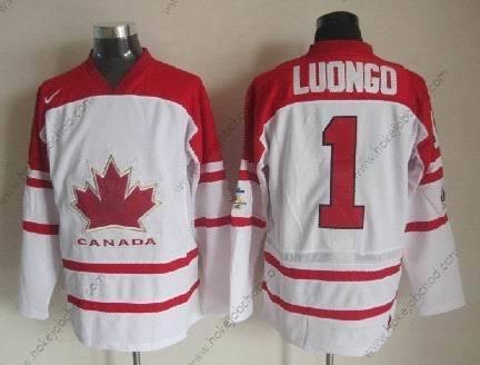 Nike Muž 2010 Olympics Kanada #1 Roberto Luongo Bílý Dres