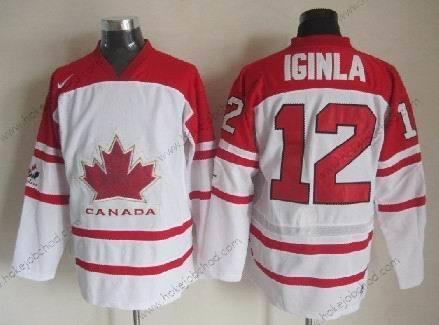 Nike Muž 2010 Olympics Kanada #12 Jarome Iginla Bílý Dres