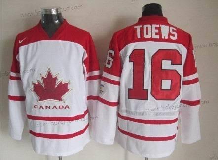 Nike Muž 2010 Olympics Kanada #16 Jonathan Toews Bílý Dres