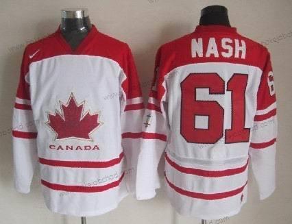 Nike Muž 2010 Olympics Kanada #61 Rick Nash Bílý Dres