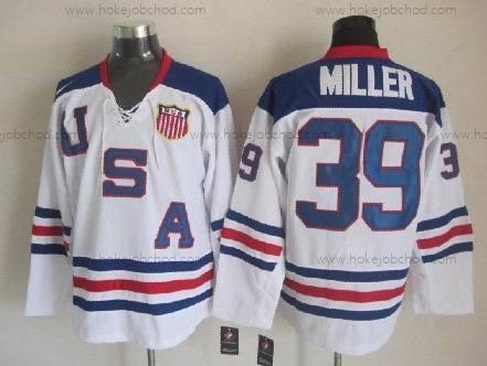 Nike Muž 2010 Olympics USA #39 Ryan Miller Bílý Dres