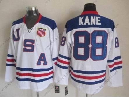 Nike Muž 2010 Olympics USA #88 Patrick Kane Bílý Dres