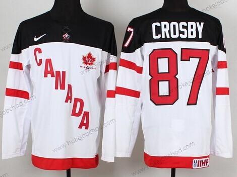 Nike Muž 2014/15 Tým Kanady #87 Sidney Crosby Bílý 100th Dres