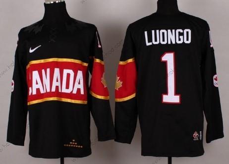 Nike Muž 2014 Olympics Kanada #1 Roberto Luongo Černá Dres