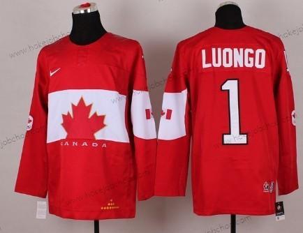 Nike Muž 2014 Olympics Kanada #1 Roberto Luongo Červené Dres