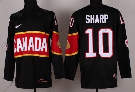 Nike Muž 2014 Olympics Kanada #10 Patrick Sharp Černá Dres