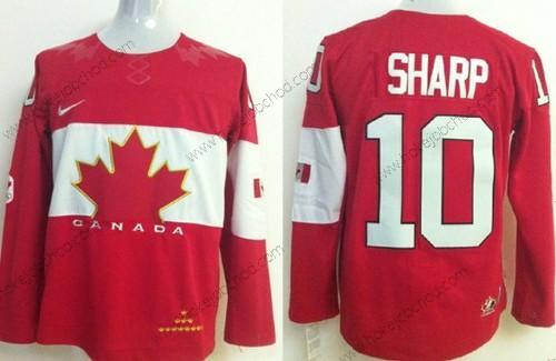 Nike Muž 2014 Olympics Kanada #10 Patrick Sharp Červené Dres