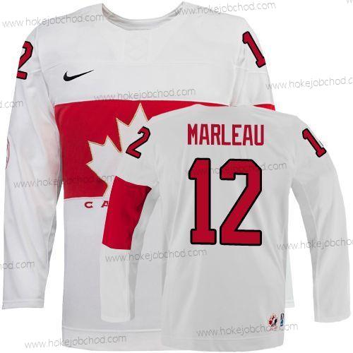 Nike Muž 2014 Olympics Kanada #12 Patrick Marleau Bílý Dres