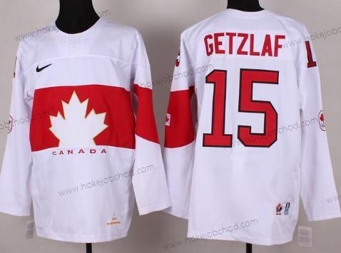 Nike Muž 2014 Olympics Kanada #15 Ryan Getzlaf Bílý Dres