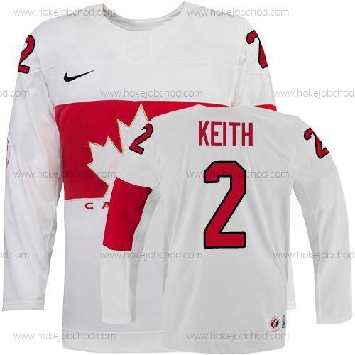 Nike Muž 2014 Olympics Kanada #2 Duncan Keith Bílý Dres