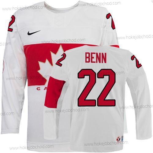 Nike Muž 2014 Olympics Kanada #22 Jamie Benn Bílý Dres